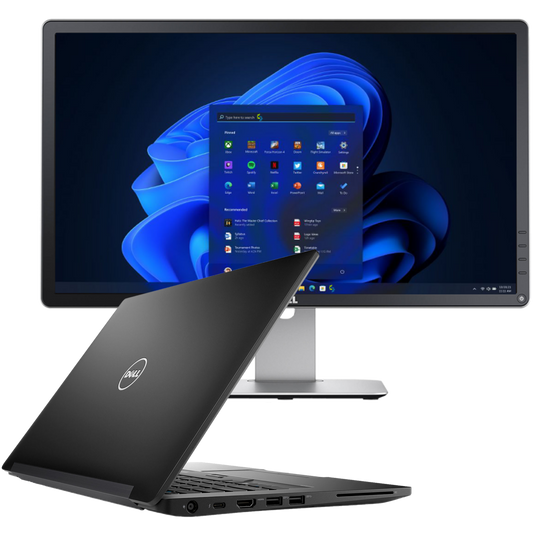 Dell Laptops - Refurbished Dell Latitude 7490 Intel i7, 8th Gen Ultrabook Laptop with 16GB Ram + 20" Monitor