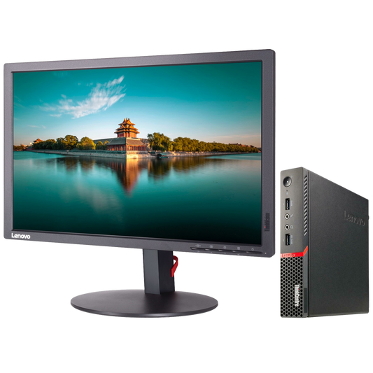 Lenovo ThinkCentre M900 Intel i5, 6th Gen USFF Desktop PC with 20" Monitor Desktop Computers
