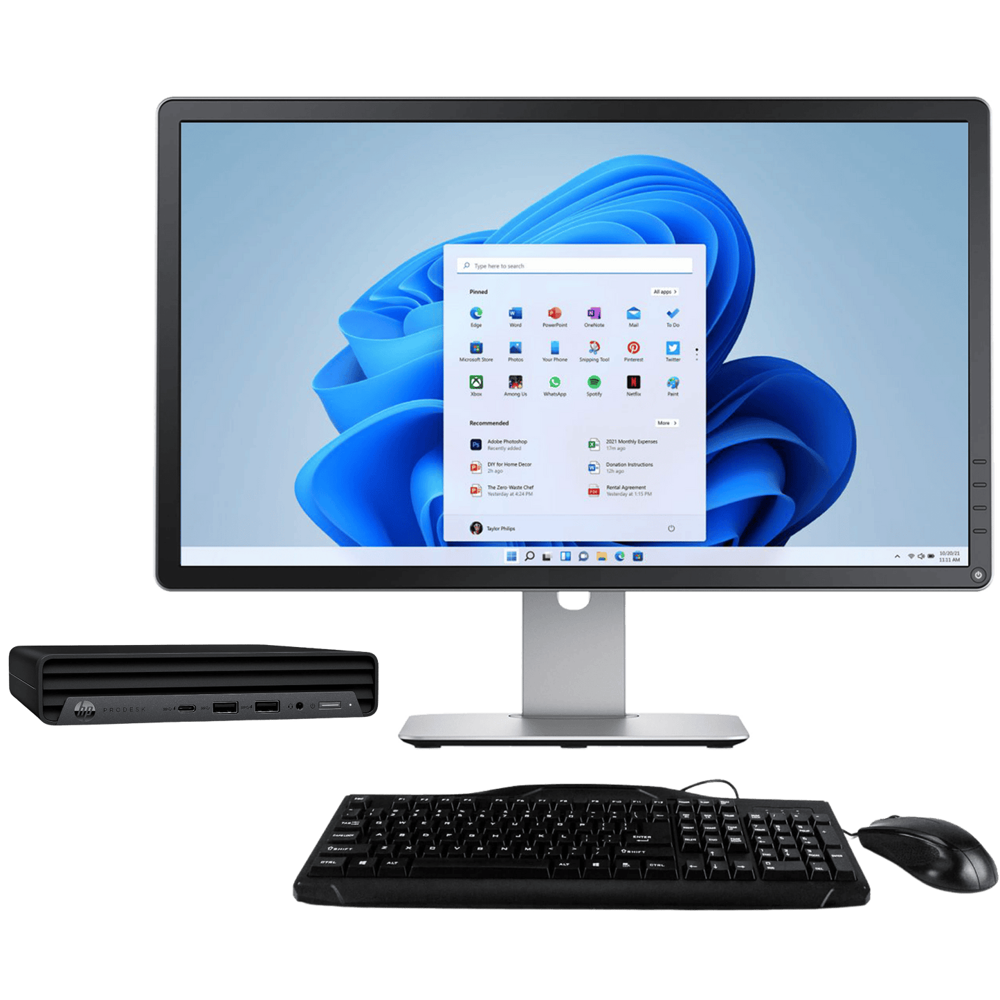 HP Desktop Computers HP 400 G6 ProDesk Intel i5, 10th Gen USFF PC with 16GB Ram + 23" Monitor