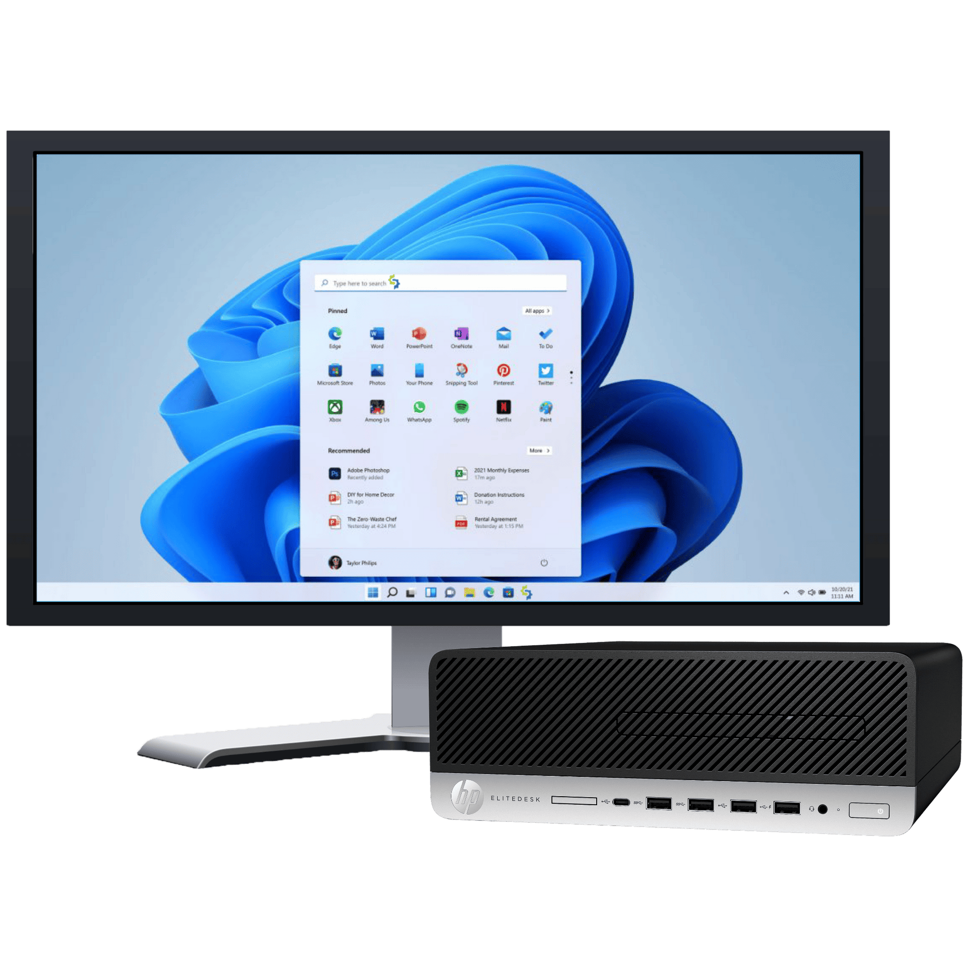 HP Desktop Computers HP EliteDesk 705 G4 AMD Ryzen 5 PRO SFF Desktop PC with 19" Monitor