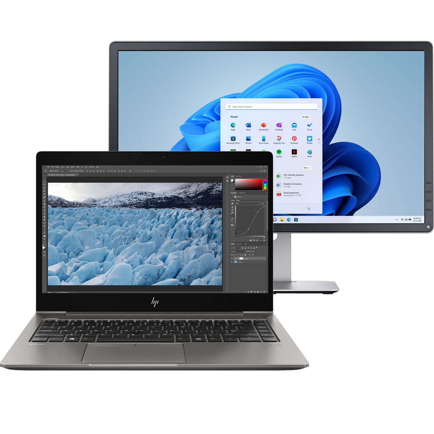 HP Laptops - Refurbished HP ZBook 14u G6 Intel i5, 8th Gen Mobile Workstation with 16GB Ram + 20" Monitor