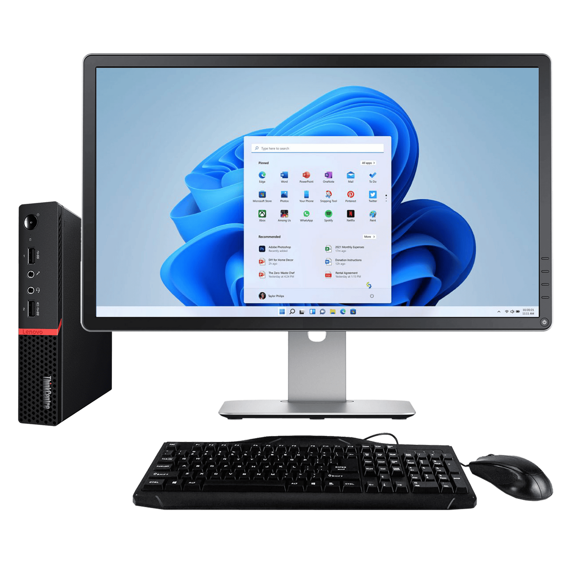 Lenovo Desktop Computers Lenovo ThinkCentre M75q AMD Ryzen 5 USFF PC with 20" Monitor