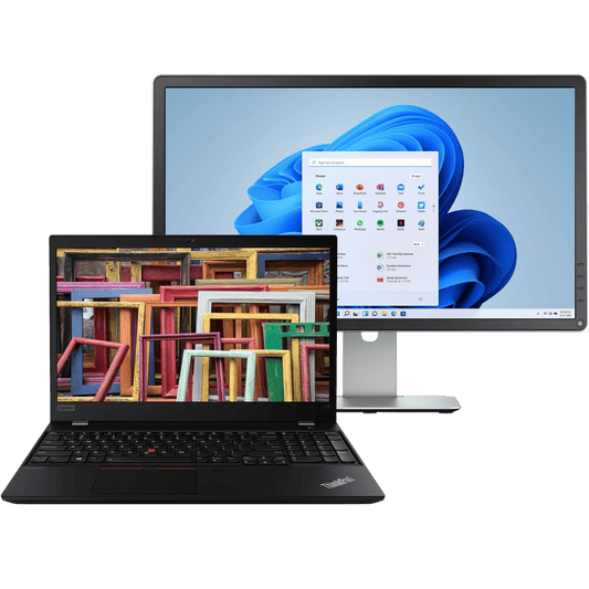 Lenovo Laptops - Refurbished Lenovo ThinkPad T15 Intel Core i7, 10th Gen Laptop with 20" Monitor
