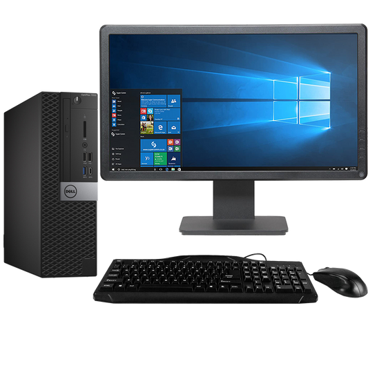 Dell OptiPlex GX7050 Intel i5, 6th Gen SFF PC with 19" Monitor Desktop Computers