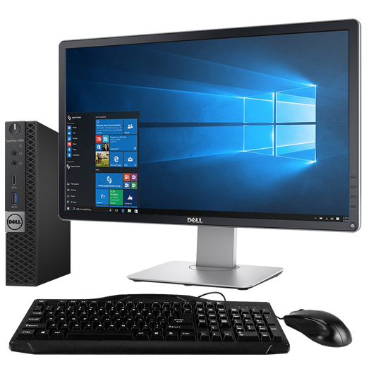 Dell OptiPlex 7050 Intel i5, 7th Gen Micro Desktop with 19" Monitor Desktop Computers