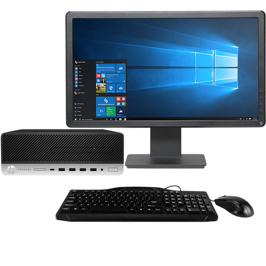 HP ProDesk 600 G5 - Intel i5, 9th Gen SFF Desktop PC with 16GB Ram + 23" Monitor Desktop Computers