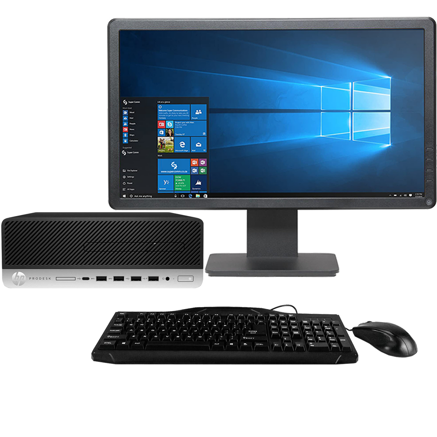 HP ProDesk 600 G5 - Intel i5, 9th Gen SFF Desktop PC with 16GB Ram + 23" Monitor Desktop Computers