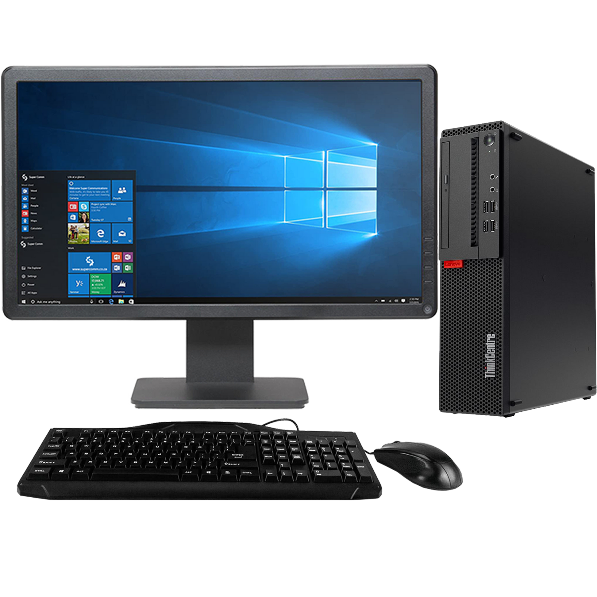 Lenovo ThinkCentre M910s - Intel i5, 6th Gen SFF Desktop PC with 20" Monitor Desktop Computers