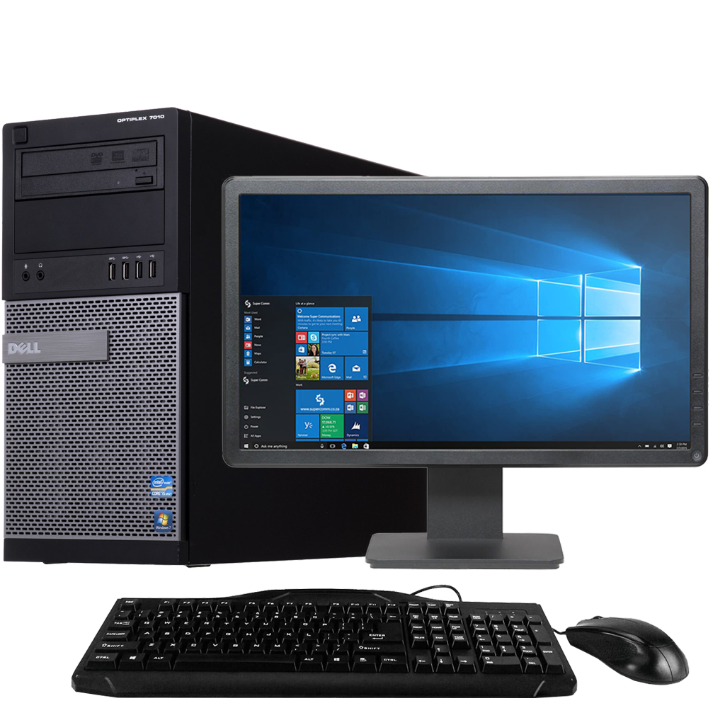 Dell OptiPlex GX7010 Intel i5, 3rd Gen Tower PC with 19" Monitor Desktop Computers