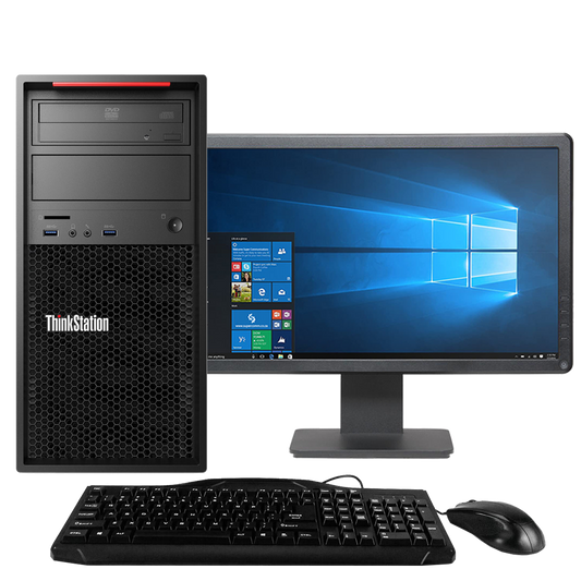 Lenovo ThinkStation P300 - Intel i5, 4th Gen Tower PC with 20" Monitor Desktop Computers