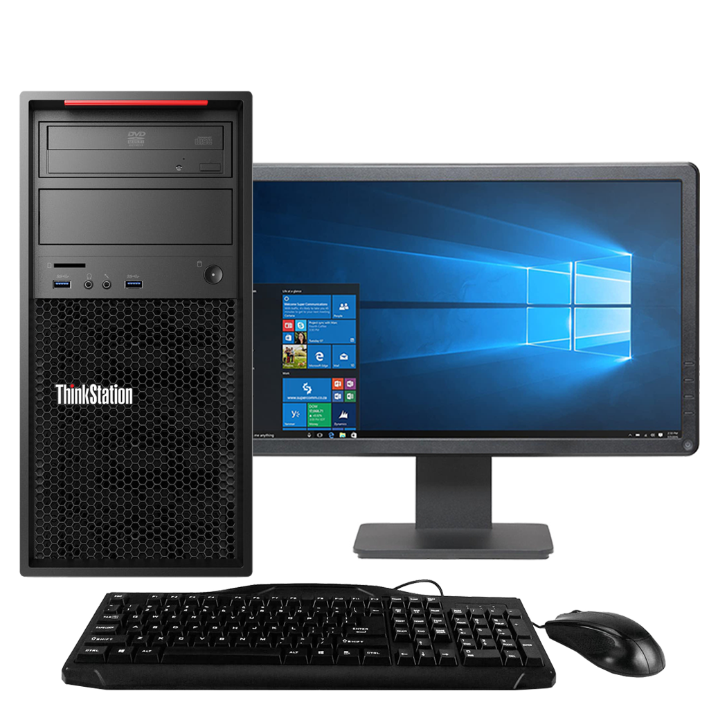 Lenovo ThinkStation P300 - Intel i5, 4th Gen Tower PC with 20" Monitor Desktop Computers