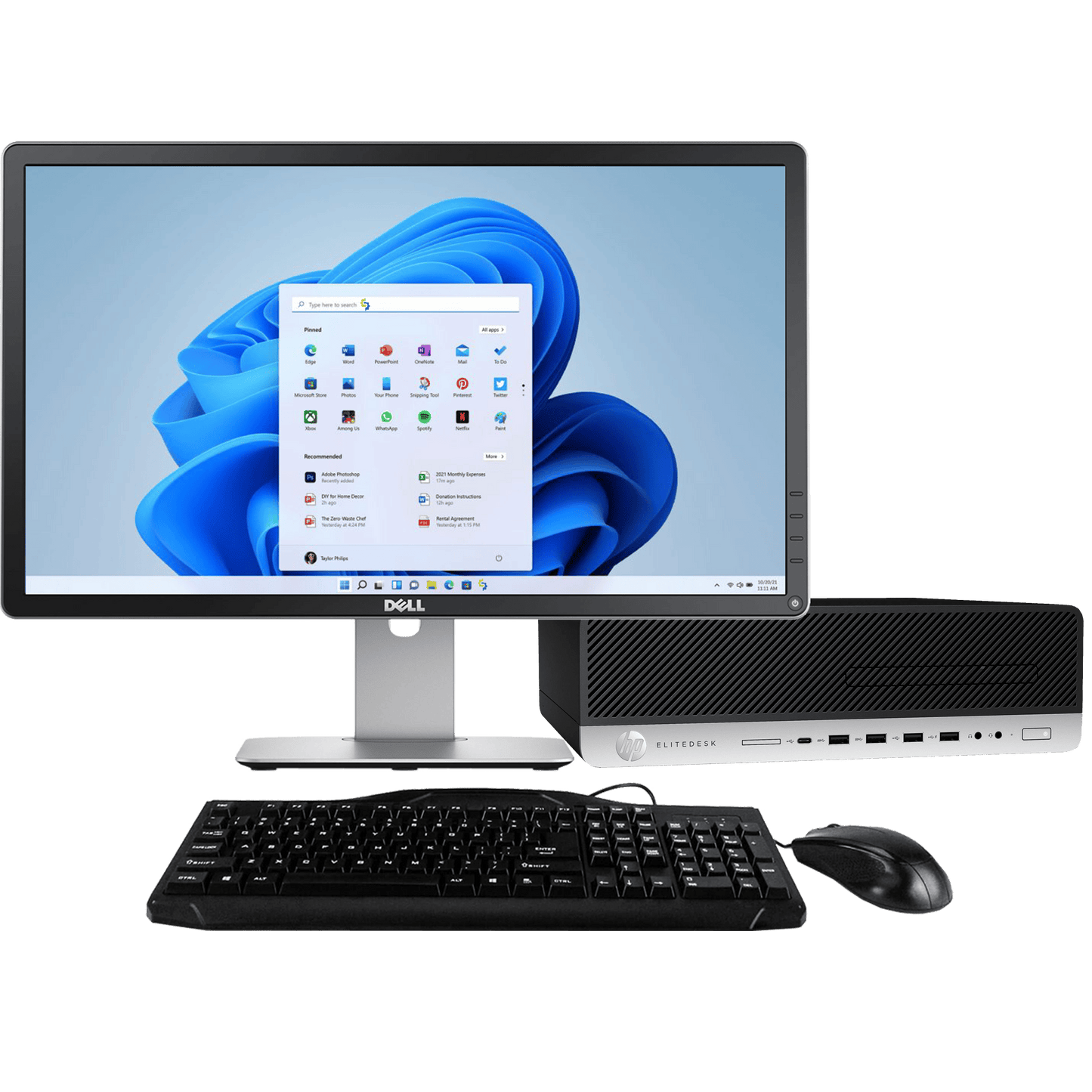 HP Desktop Computers HP 800 G5 EliteDesk Intel i7, 9th Gen SFF PC with 16GB Ram + 23" Monitor