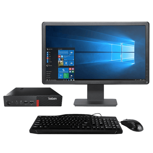 Lenovo Desktop Computers Lenovo ThinkCentre M710q Intel i3, 6th Gen Micro Desktop + 19" Monitor