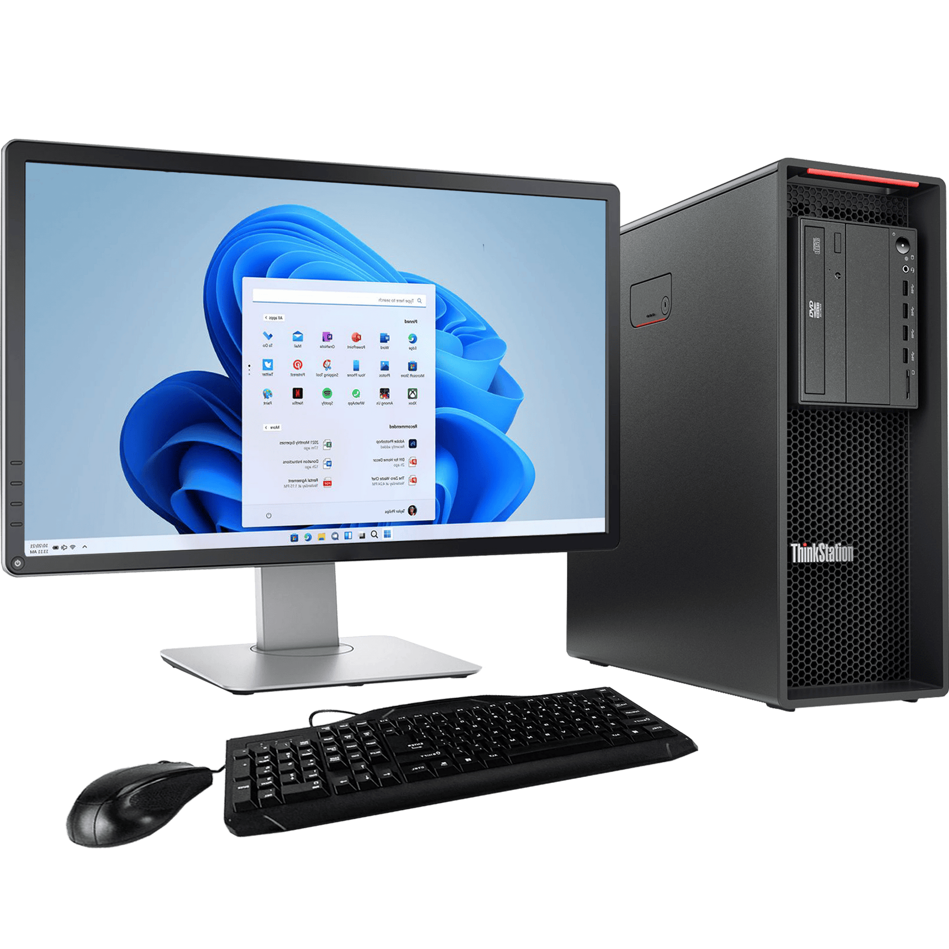 Lenovo Desktop Computers Lenovo ThinkStation P520 - Intel Xeon Tower PC with NVIDIA Quadro P1000 GPU + 23" Monitor