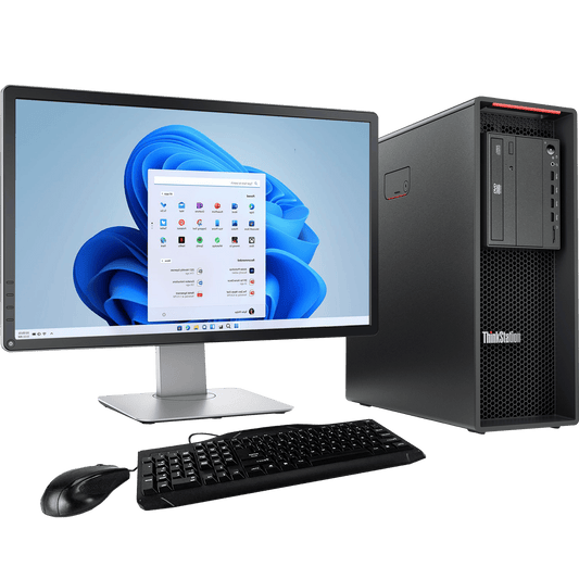 Lenovo Desktop Computers Lenovo ThinkStation P520 - Intel Xeon Tower PC with NVIDIA Quadro P1000 GPU + 23" Monitor